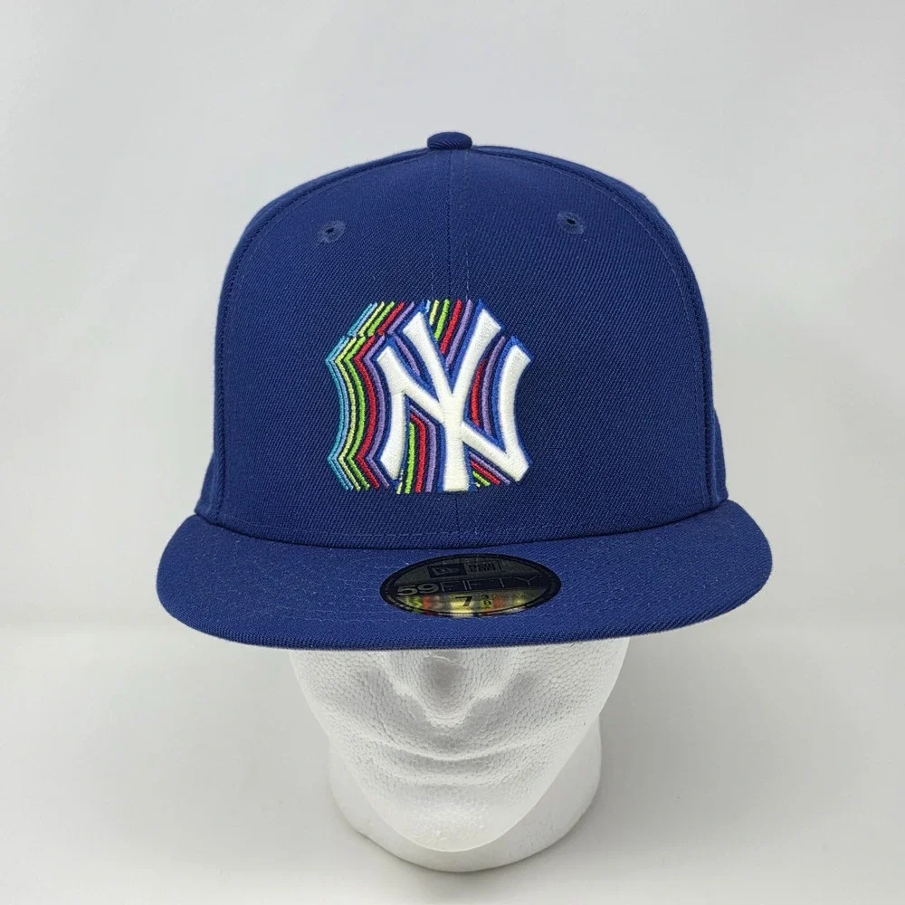 New Era 59fifty New York Yankees MLB Fitted Cap 7 3/8 Hat 1996 World Series Blue